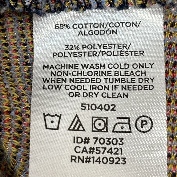 LOFT Boucle Textured Bell Cuff 3/4 Sleeve Top Multicolored L - Picture 15 of 16